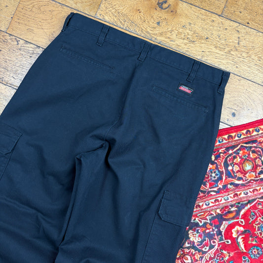 Vintage Dickies 874 Black Cargo Baggy Skate Trousers - 34