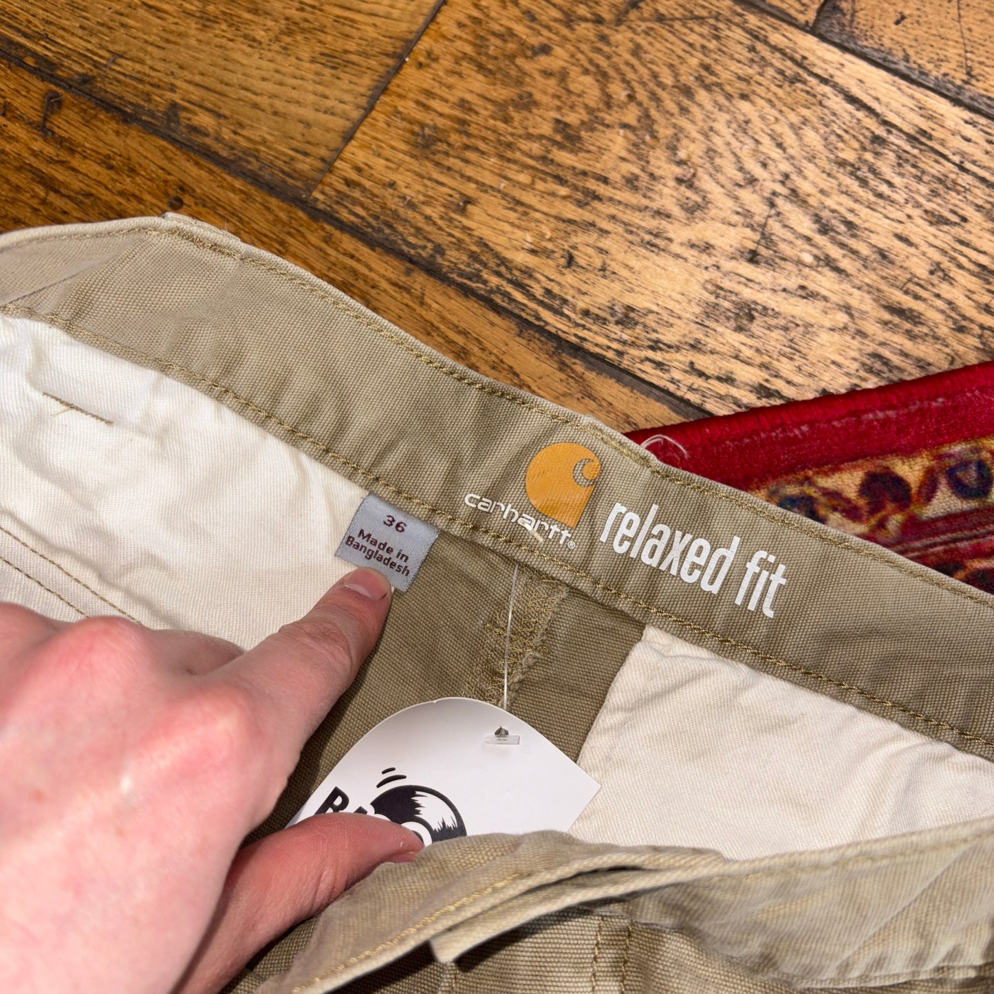 Vintage Carhartt Cream Workwear Baggy Carpenter Shorts - 36