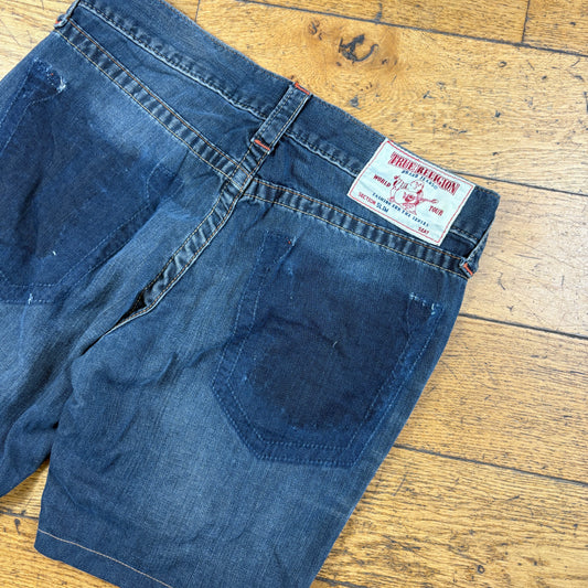 Vintage True Religion Blue Y2K Shorts Jorts - 32
