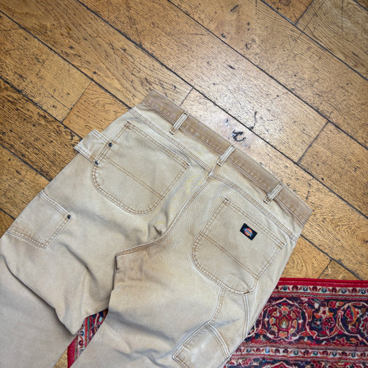 Vintage Dickies Workwear Carpenter Brown Baggy Trousers - 38R