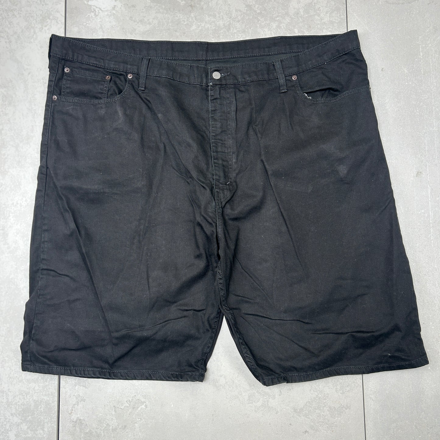Vintage Levis 569 Black Baggy Denim Shorts - 50