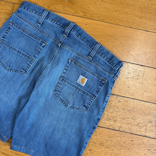 Vintage Carhartt Blue Workwear Baggy Carpenter Jorts Shorts - 34