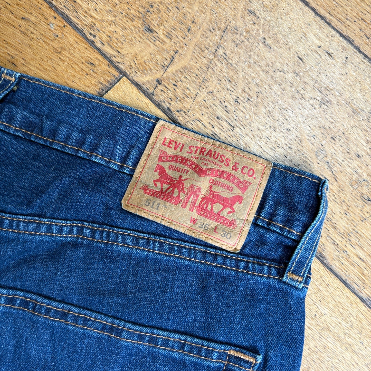 Vintage Levis 511 Slim Blue Denim Shorts - 36
