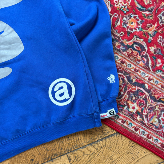 Vintage Bape Bathing Ape Blue Aape Sweatshirt - XS