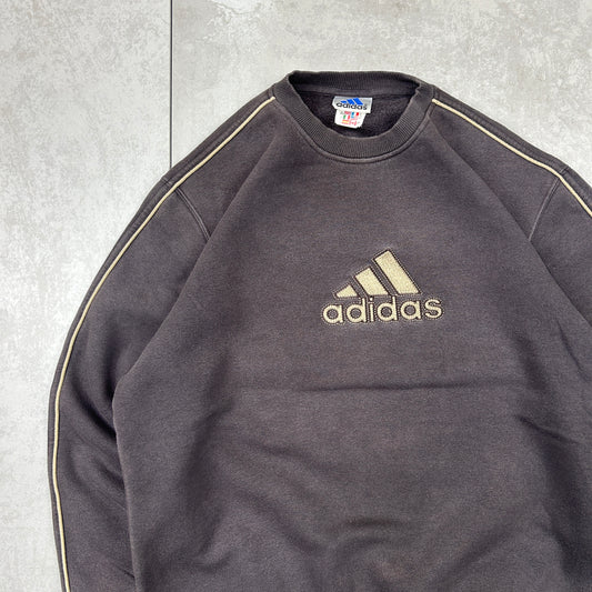 Vintage 90s Adidas Brown Embroidered Sweatshirt - L