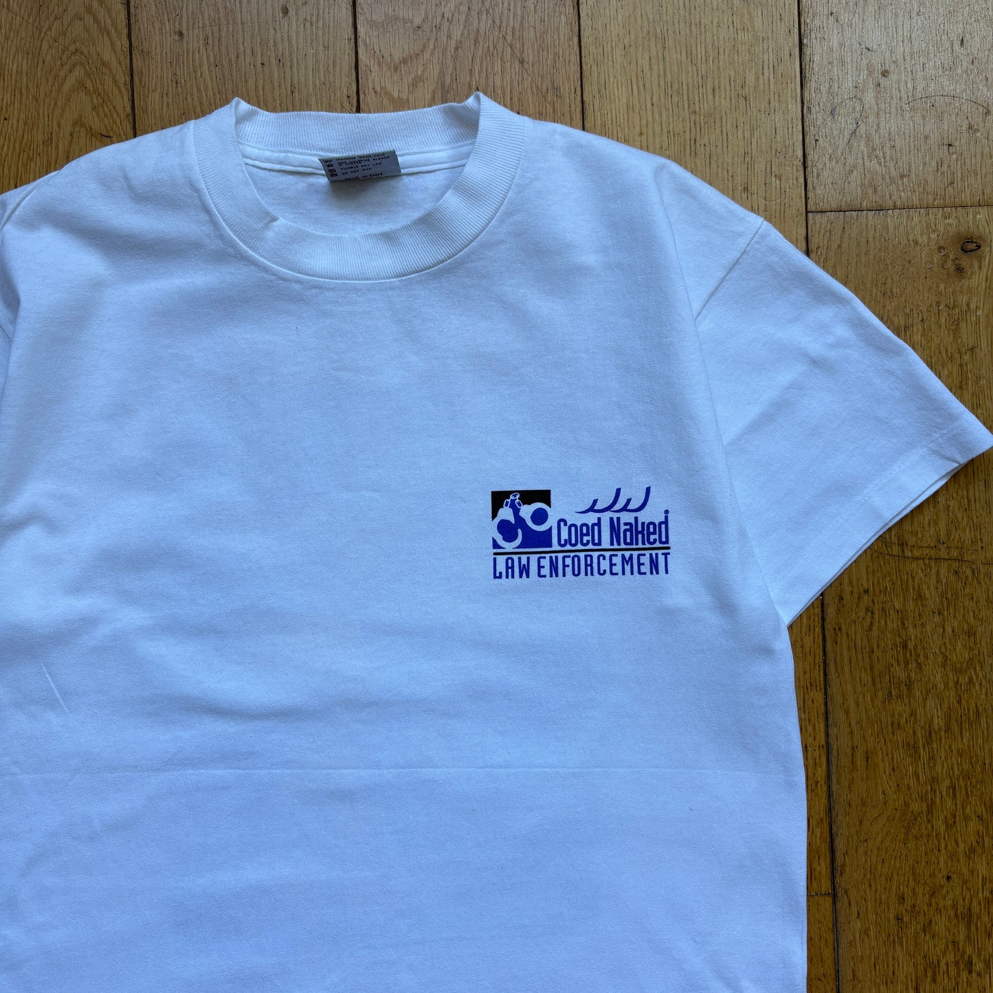 Vintage 90s Coed Sportswear Single Stitch White Graphic T-Shirt - XS