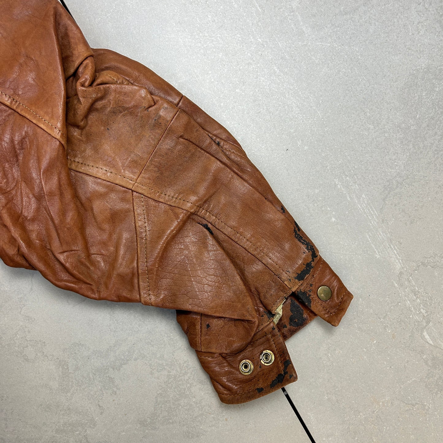 Vintage Aviator Pilot Flight Style Brown Genuine Leather Bomber Jacket - XL
