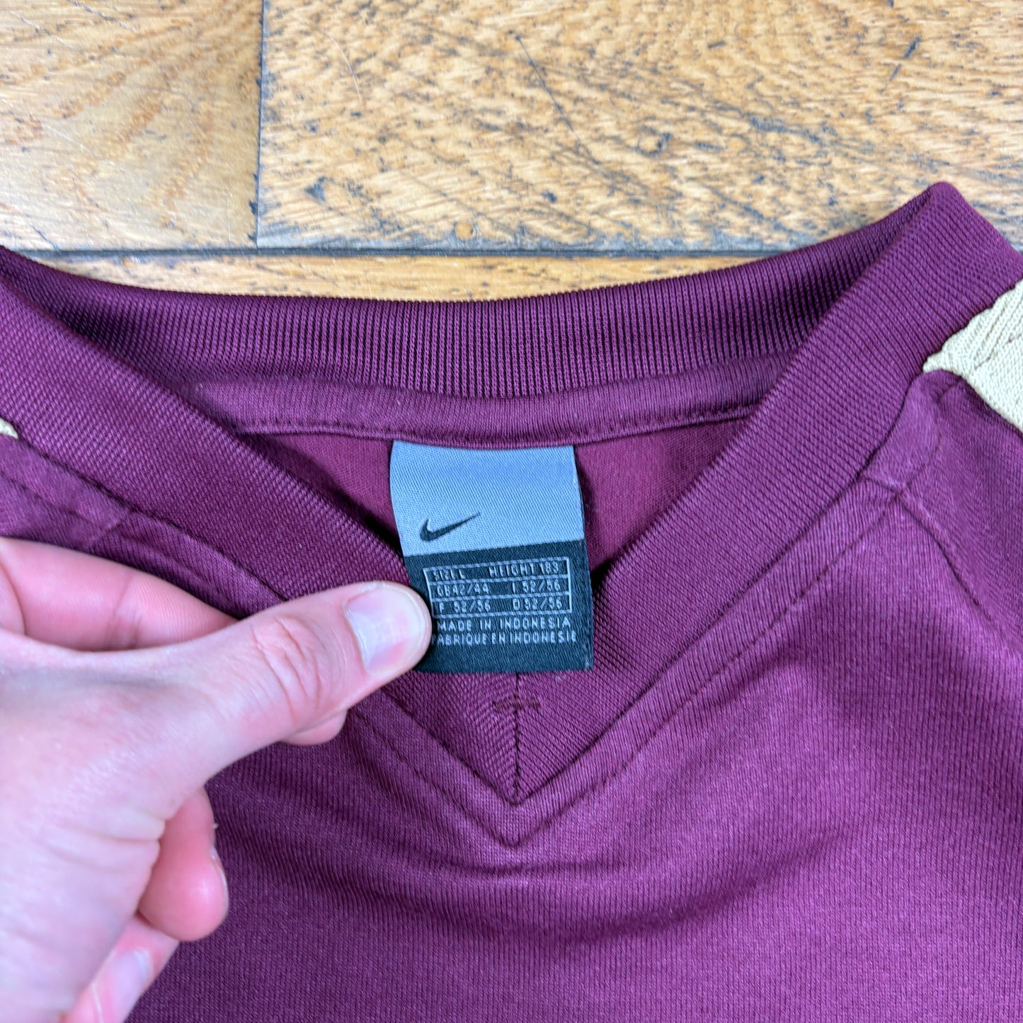 Vintage Nike Swoosh Burgundy T-Shirt - L
