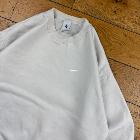 Vintage Nike White Swoosh Embroidered Sweatshirt - S