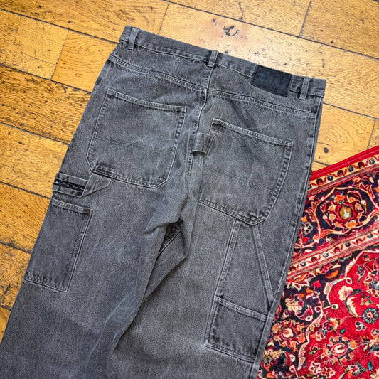 Vintage Grey Carpenter Y2K Hip Hop Baggy Jeans - 36S