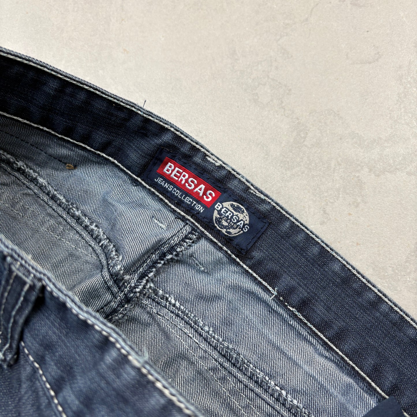 Vintage Embroidered Hip Hop Blue Baggy Jeans - 33