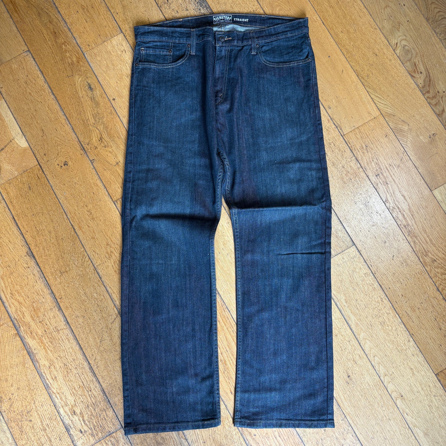 New Levis Baggy Straight Dark Blue Denim Jeans - 38