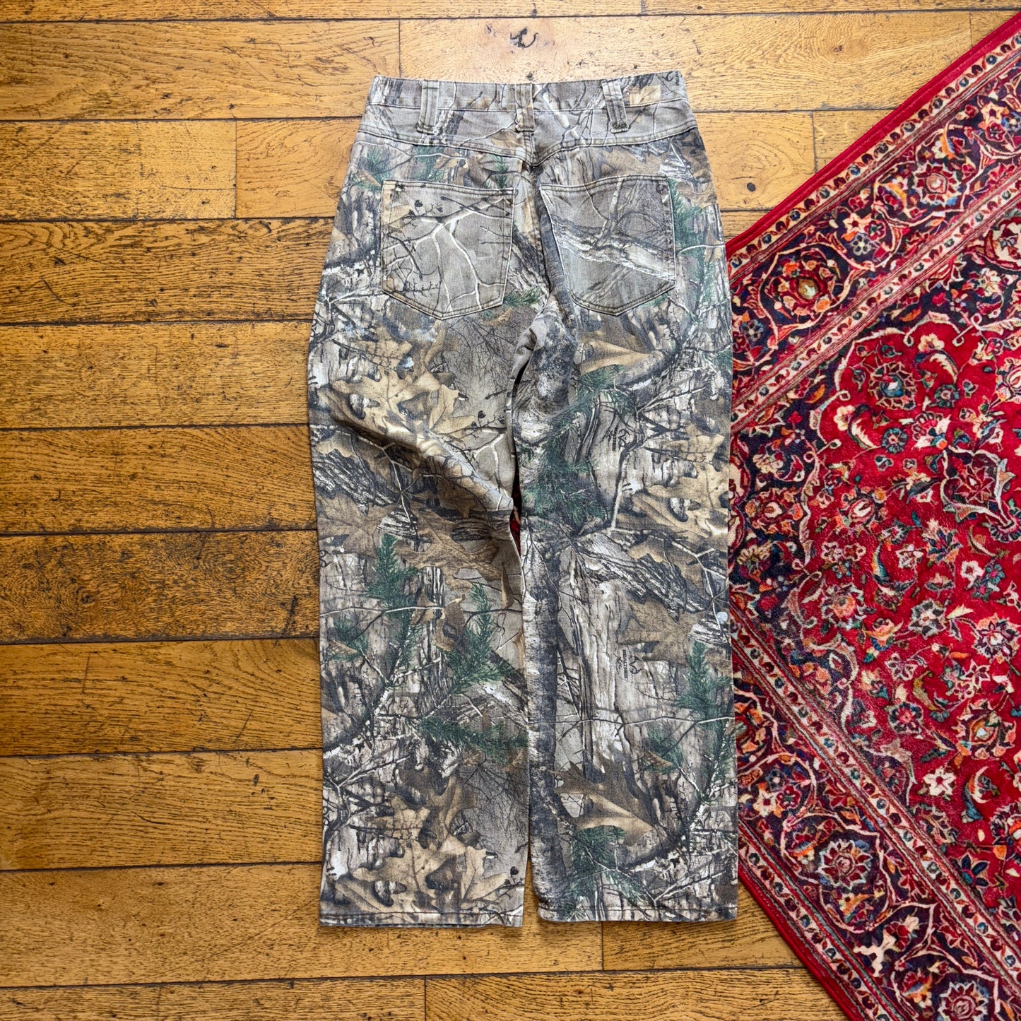 Vintage Real Tree Camo Green Hunting Workwear Trousers - 30S