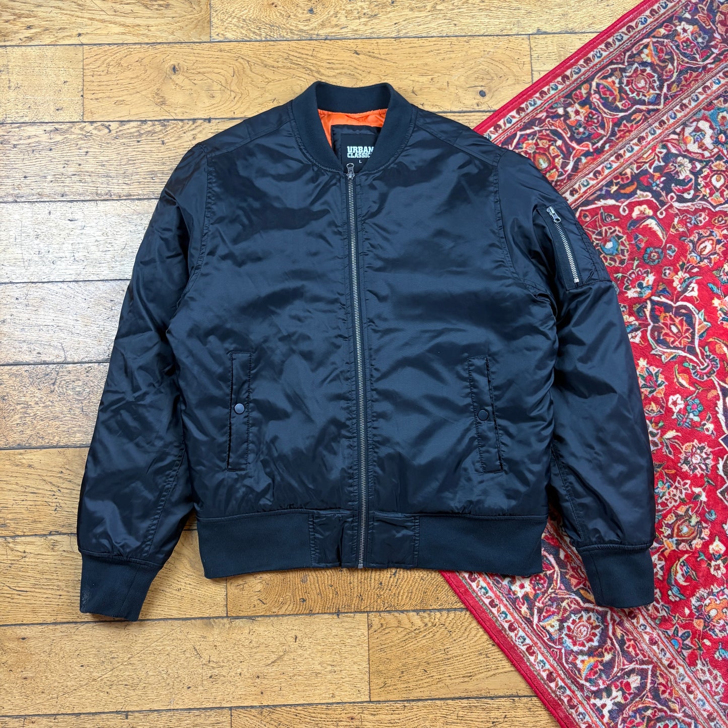 Vintage MA-1 Black Bomber Jacket - L