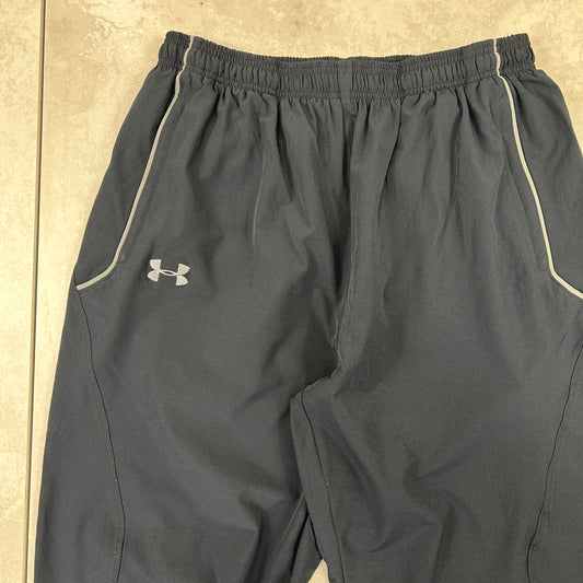 Vintage Under armour Black Baggy Tracksuit Sweatpants Track Pants Bottoms - M