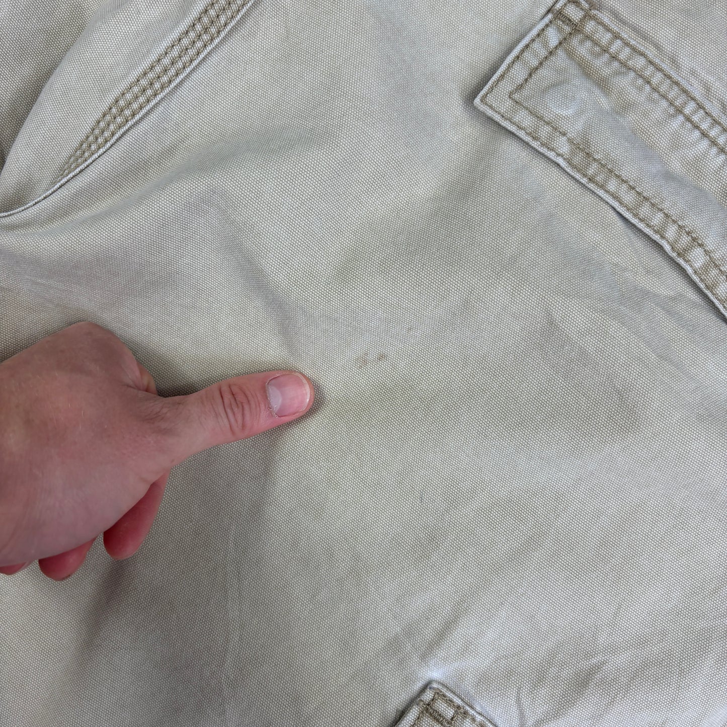 Vintage Carhartt Cream Workwear Baggy Carpenter Shorts - 38