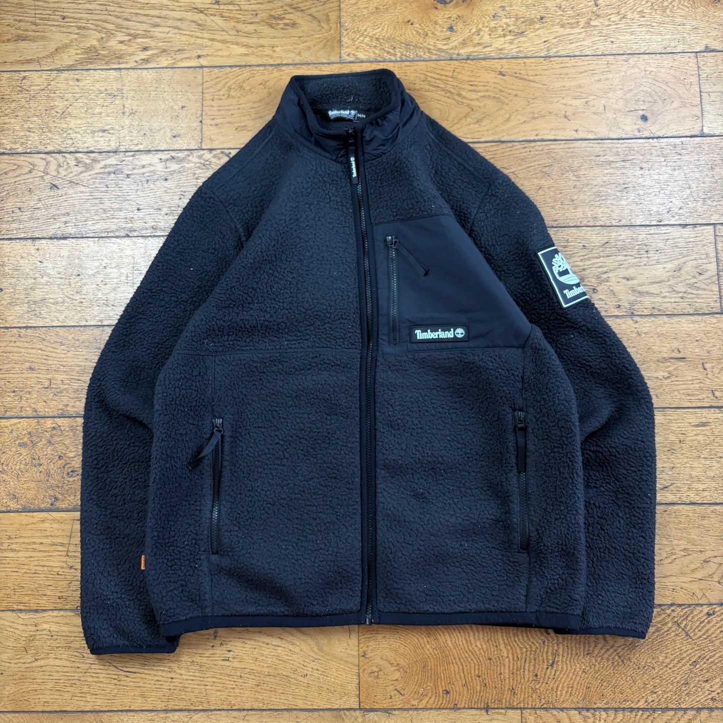 Vintage Timberland Black Embroidered Fleece Sweatshirt - M