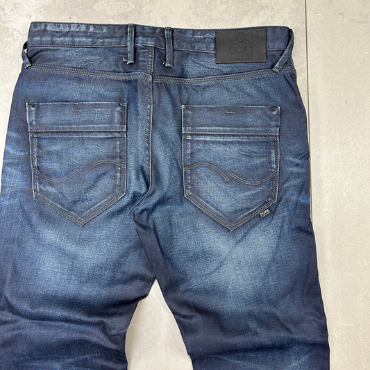 Vintage Embroidered Hip Hop Baggy Navy Jeans - 38