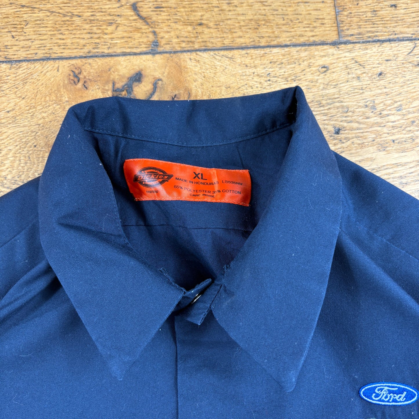 Vintage Navy Dickies Ford Embroidered Shirt - XL