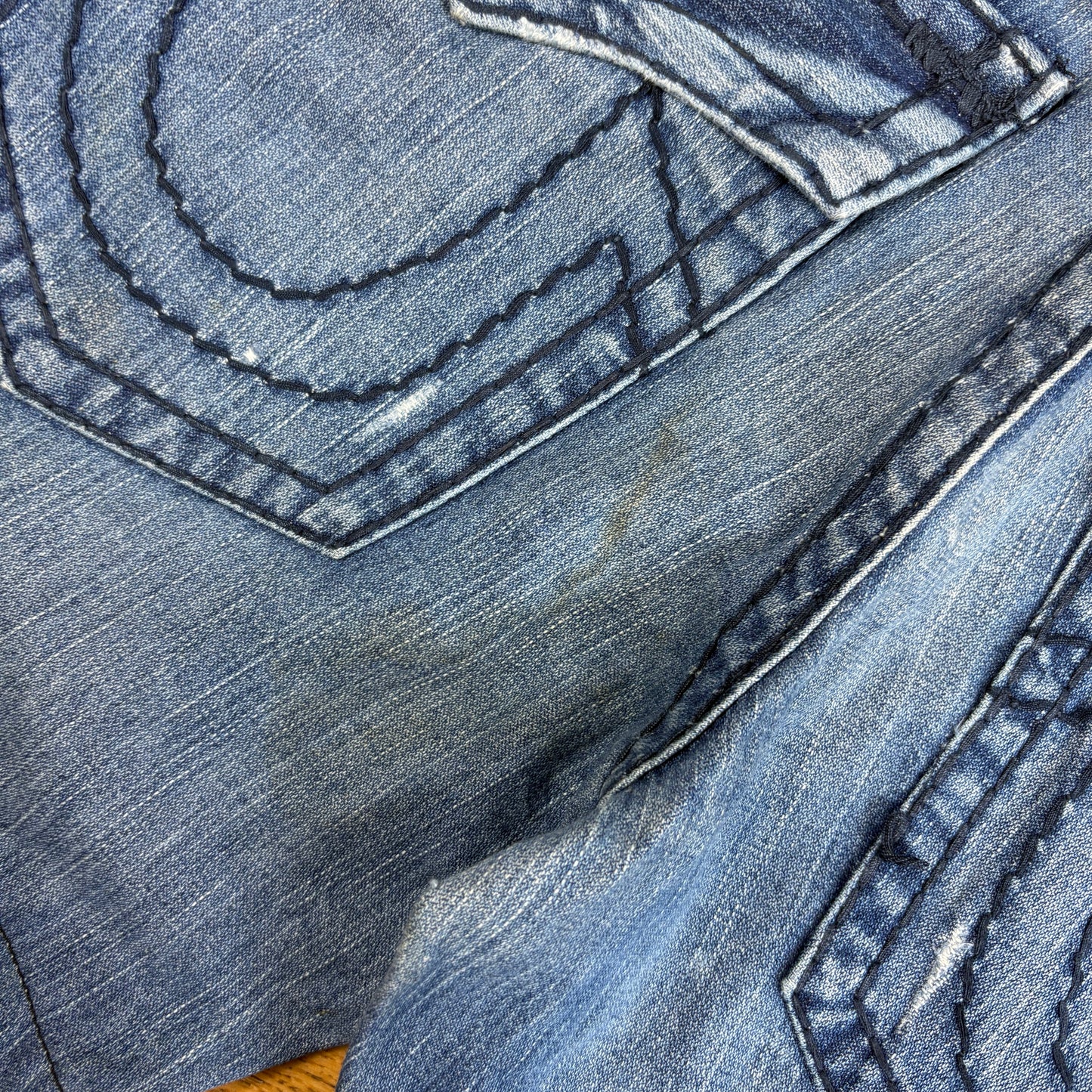 Vintage True Religion Blue Embroidered Y2K Shorts Jorts - 36