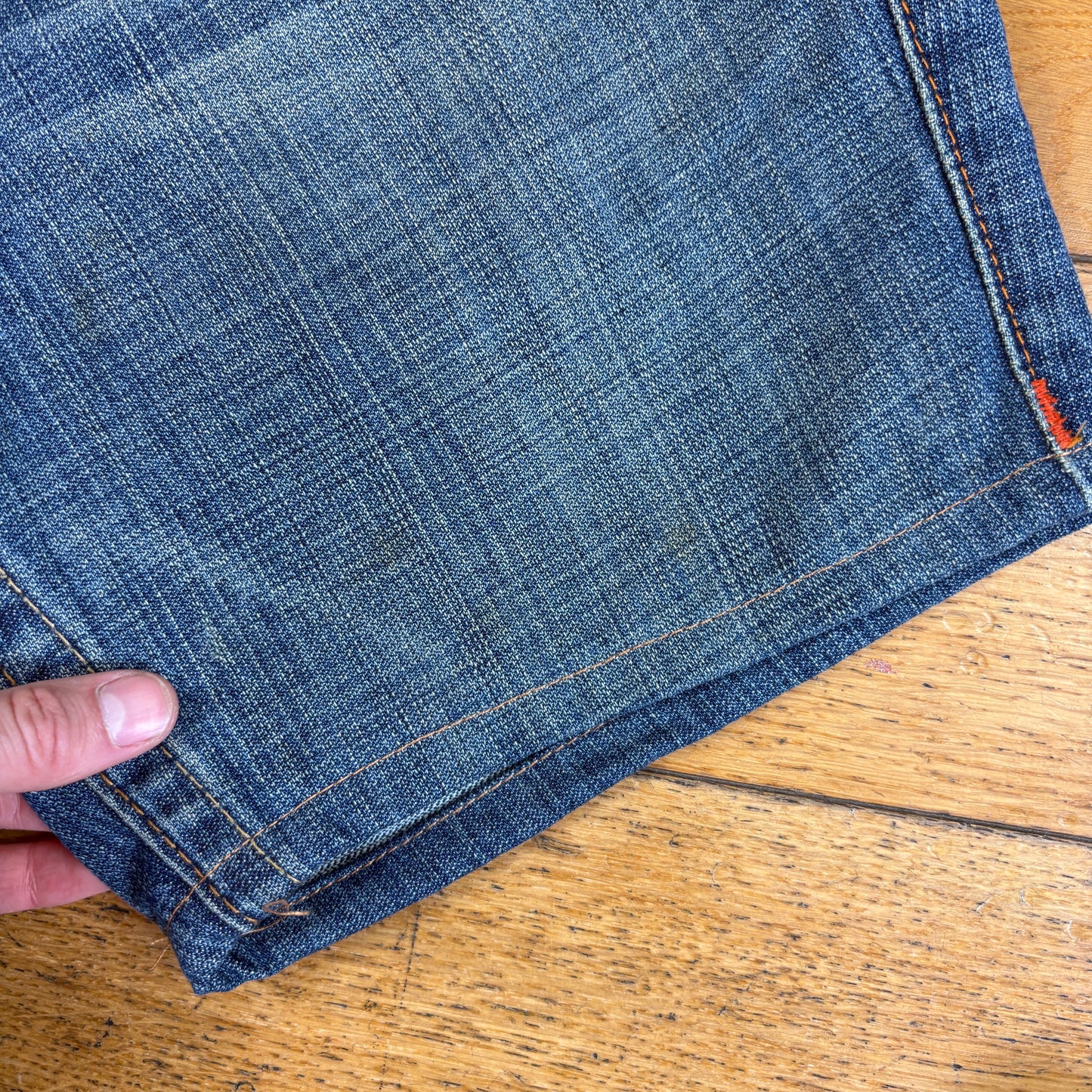 Vintage True Religion Blue Embroidered Y2K Shorts Jorts - 32