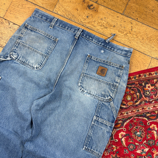 Vintage Carhartt Double Knee Blue Workwear Carpenter Baggy Trousers -