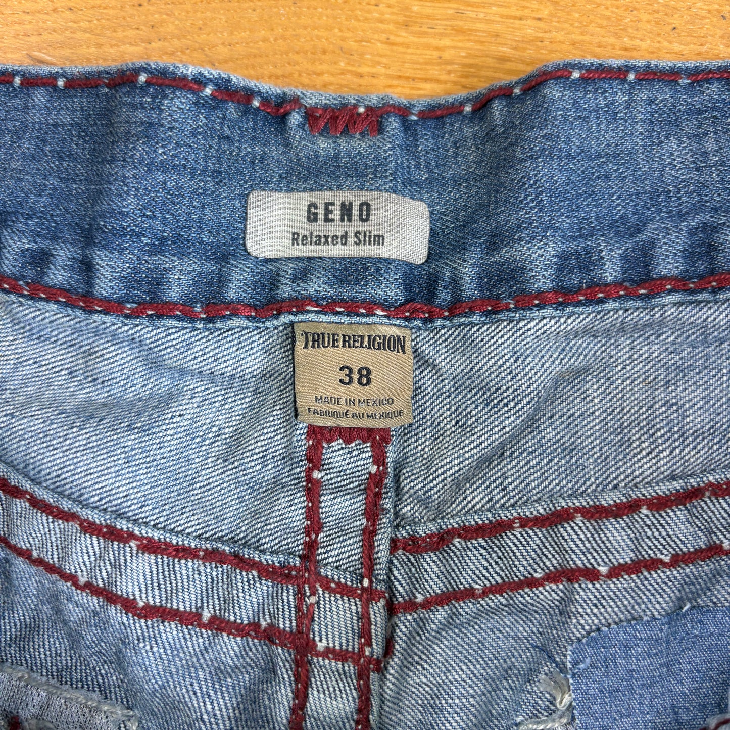 Vintage True Religion Blue Embroidered Y2K Shorts Jorts - 42