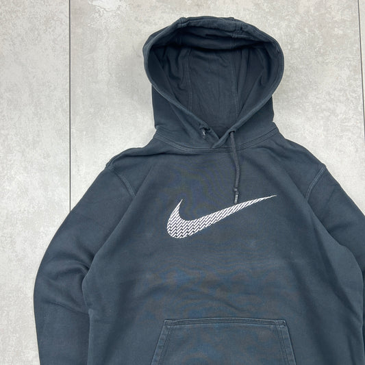 Vintage Nike Black Embroidered Hoodie Sweatshirt - L