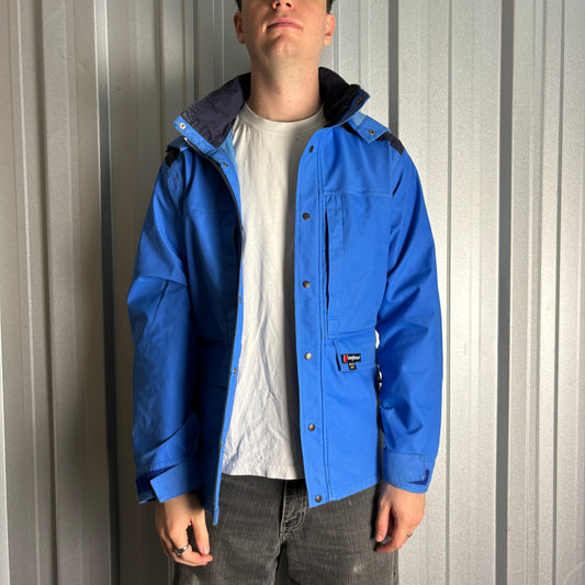 Vintage 90s Berghaus Blue Goretex Hiking Raincoat Hiking Gorpcore Jacket - M