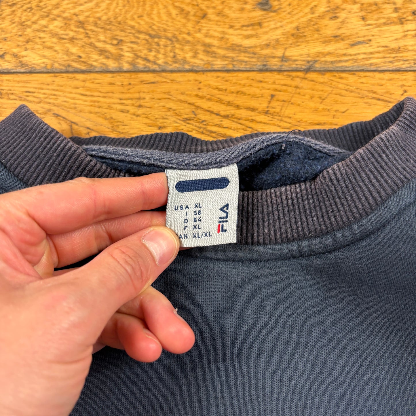 Vintage Fila Navy Embroidered Sweatshirt - XL