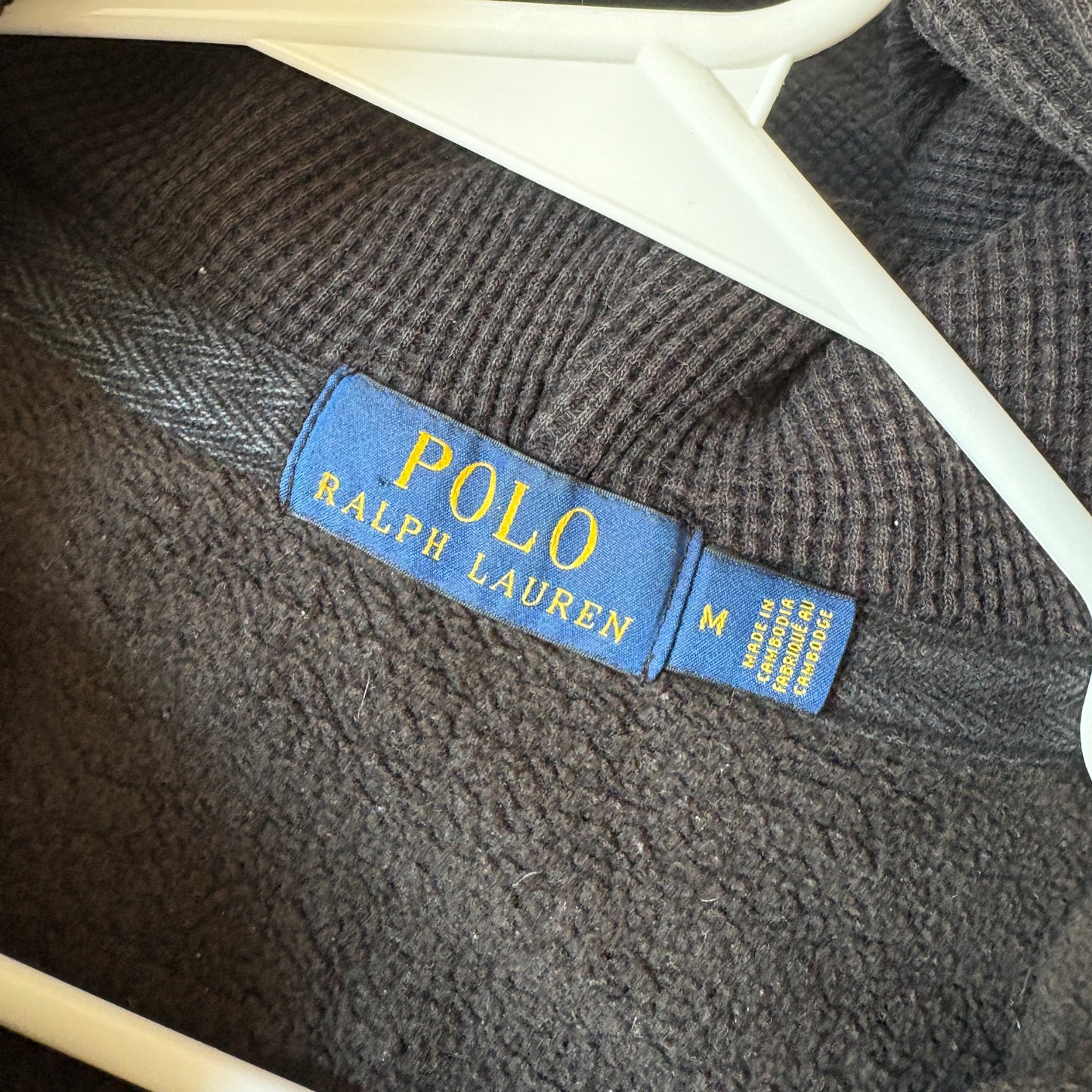 Vintage Ralph Lauren Black Zip Hoodie Embroidered Sweatshirt - M