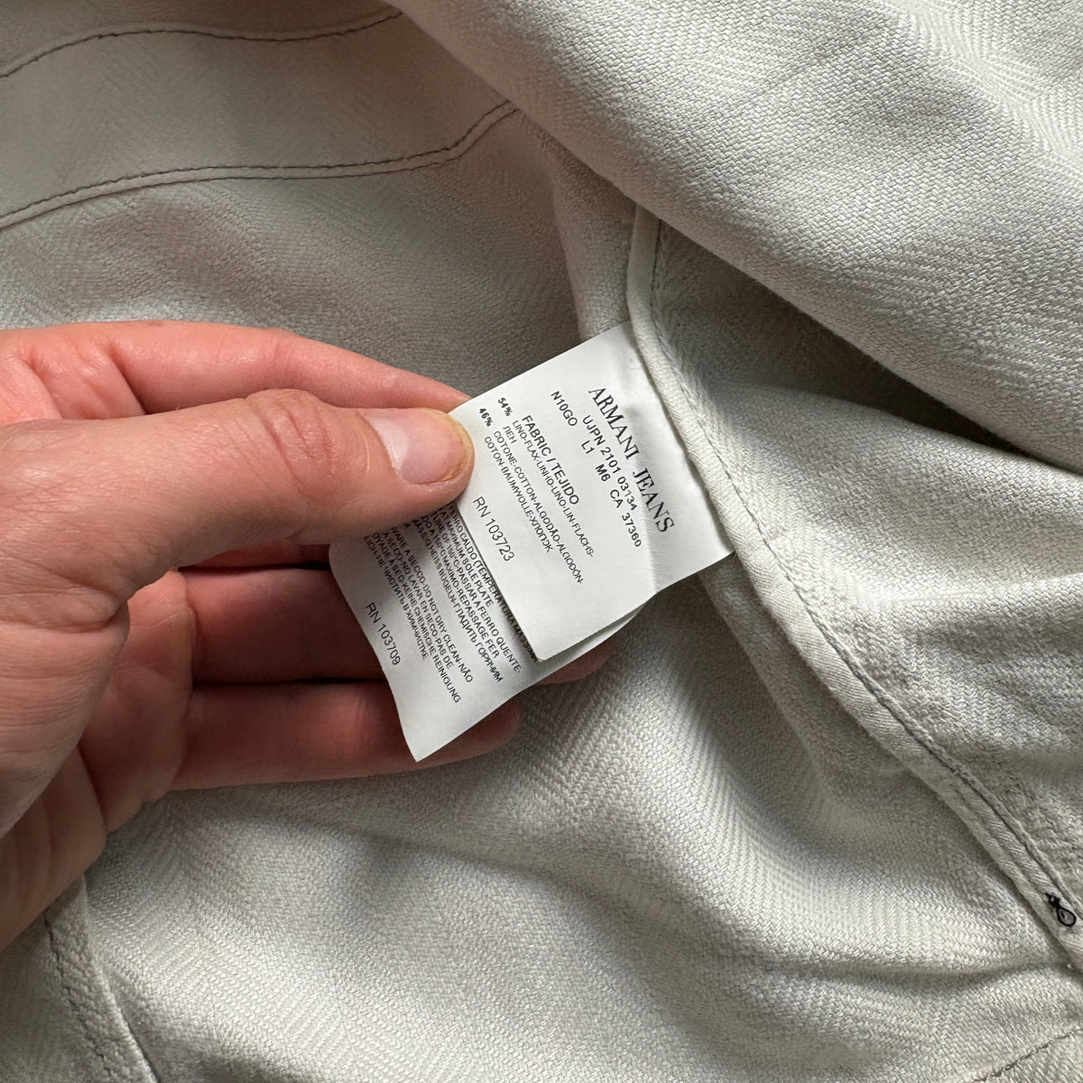 Vintage Armani Jeans White Chore Jacket - XL