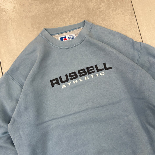 Vintage Russell Athletic Blue Embroidered Sweatshirt - L
