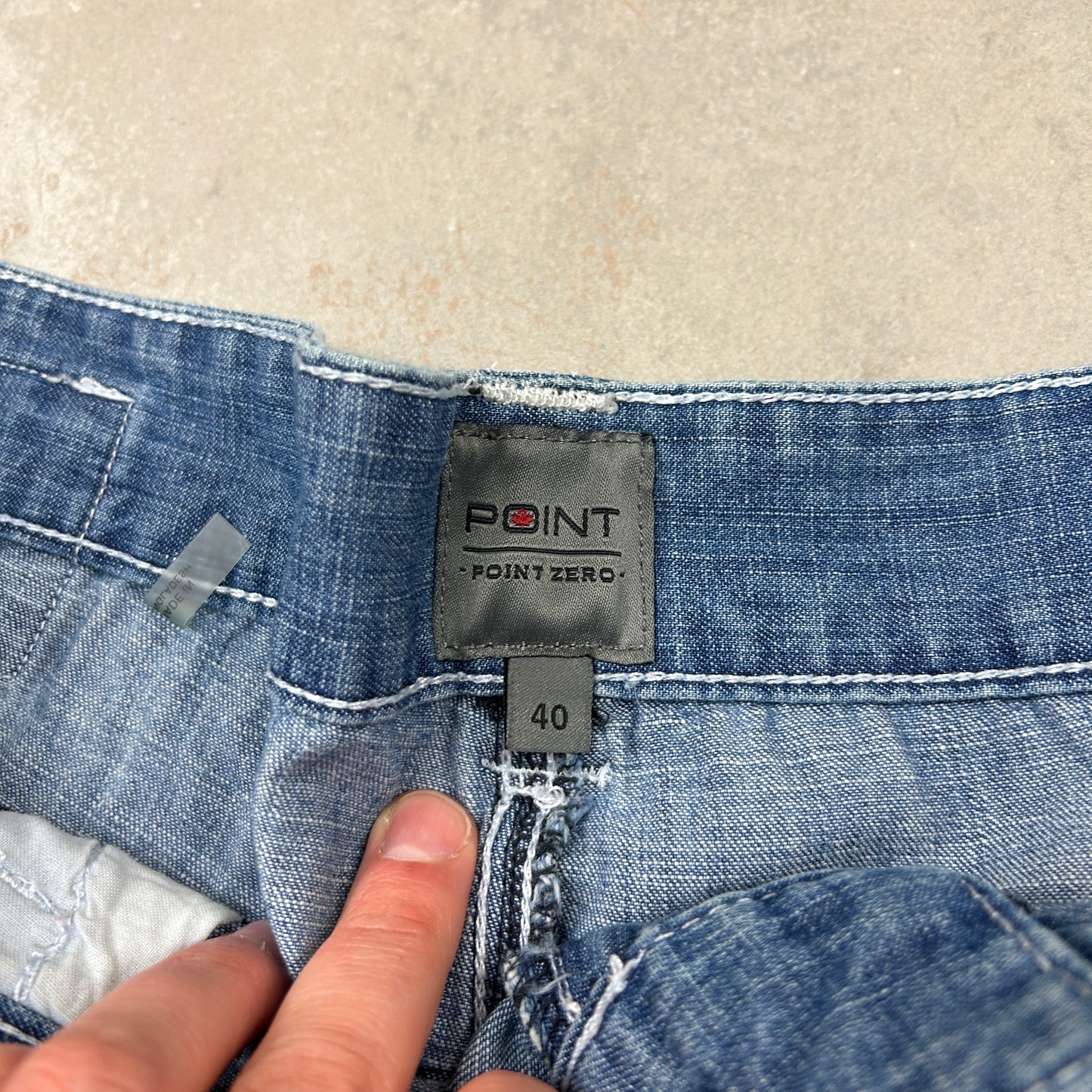 Vintage Embroidered Hip Hop Baggy Shorts Blue Jorts - 38