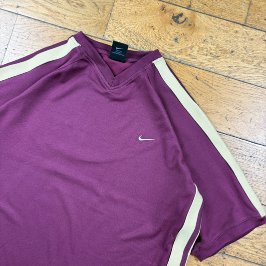 Vintage Nike Swoosh Burgundy T-Shirt - L