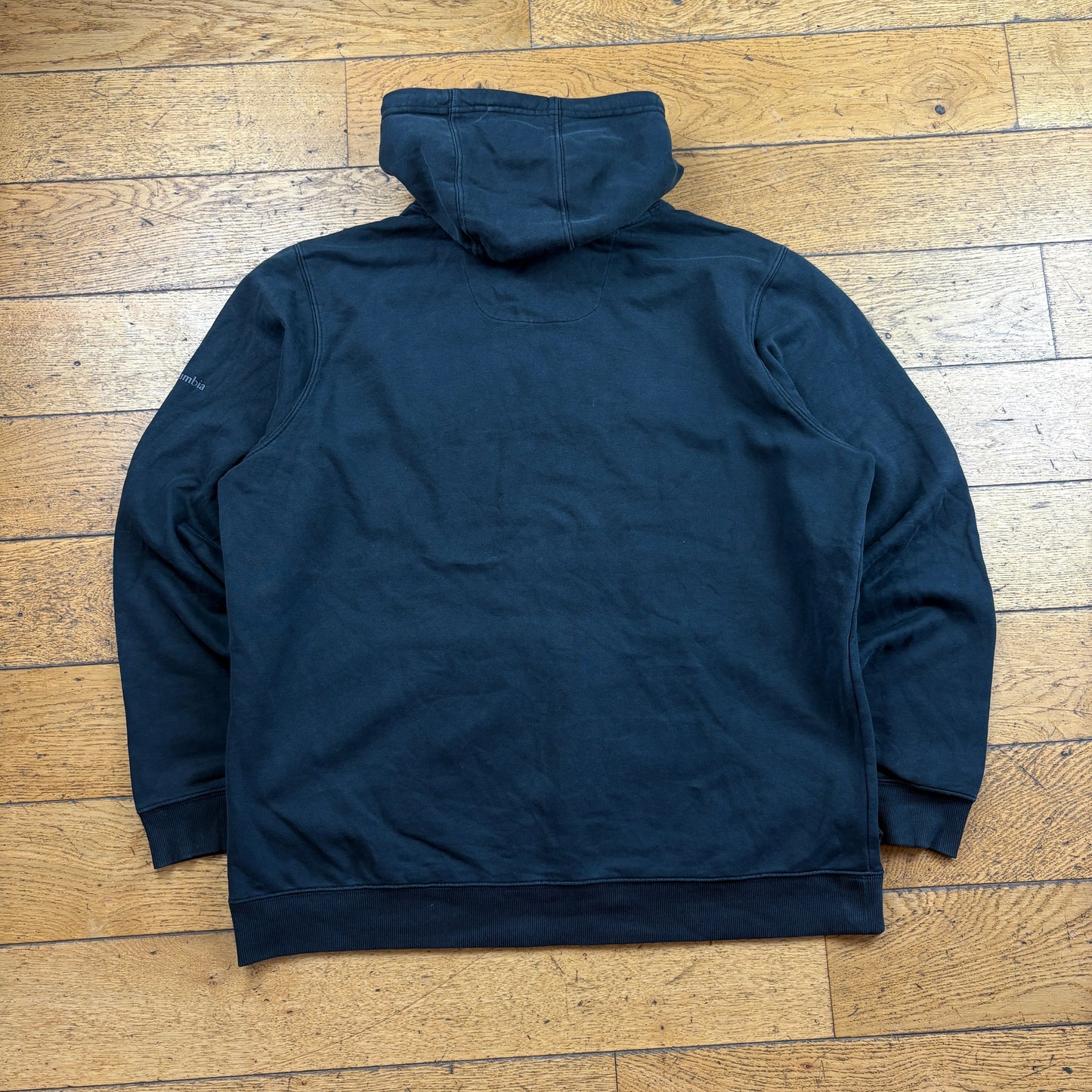 Vintage Columbia Black Embroidered Hoodie Sweatshirt - XL