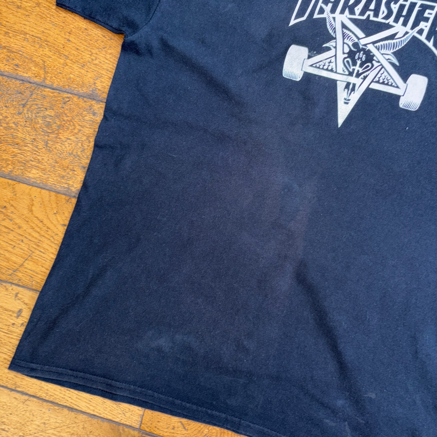 Vintage Thrasher Black Skate Graphic T-Shirt - M