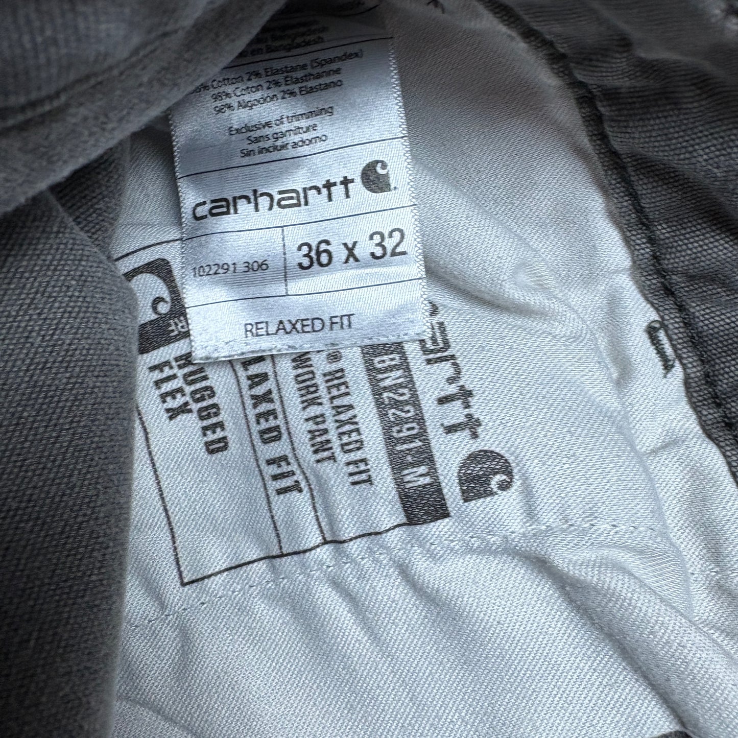 Vintage Carhartt Workwear Carpenter Grey Baggy Trousers - 36R