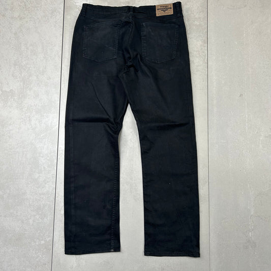 Wrangler black denim straight baggy jeans
