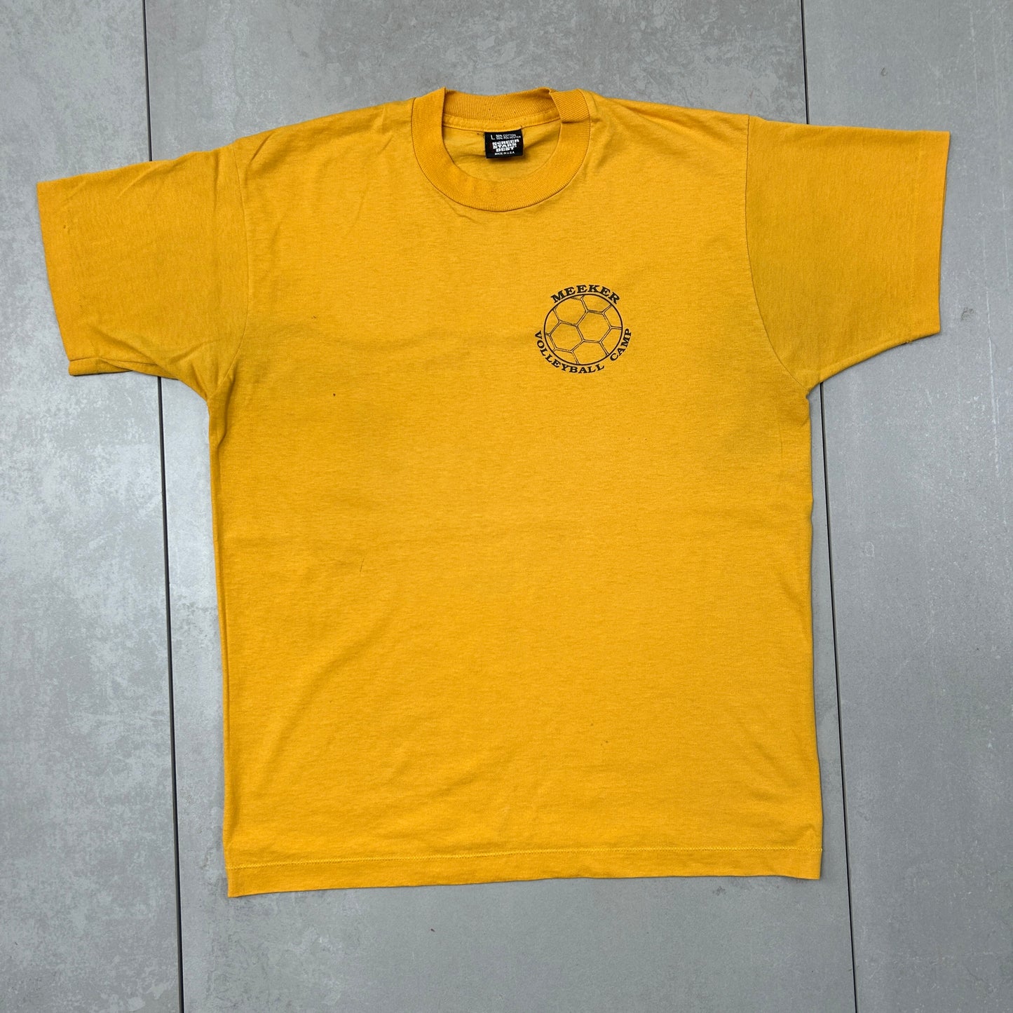Vintage 90s Single Stitch Volleyball Graphic Yellow T-Shirt - M