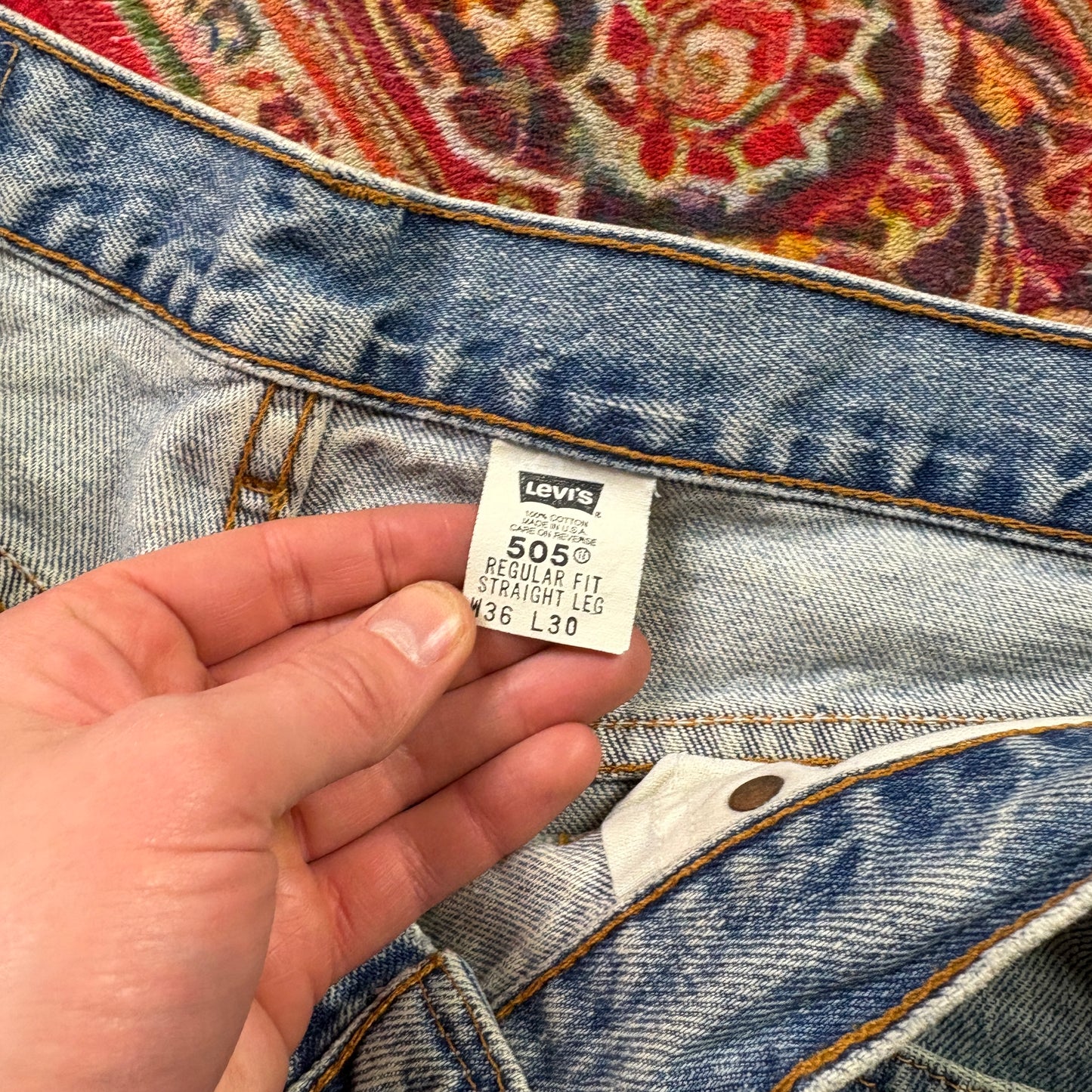 Vintage Levis 505 Straight Blue Denim Jeans - 36