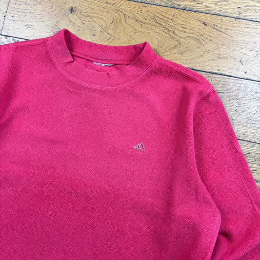 Vintage Adidas Pink Boxy Embroidered Fleece Sweatshirt - L