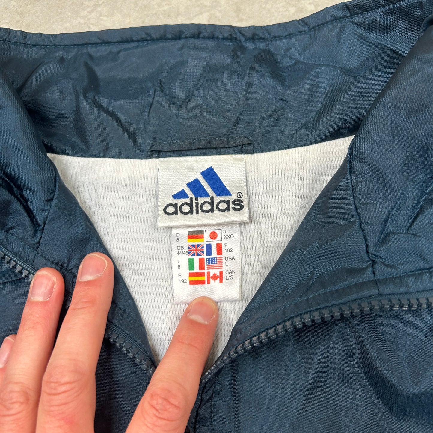 Vintage 90s Adidas Blue Tracksuit Track Shell Windbreaker Jacket - L