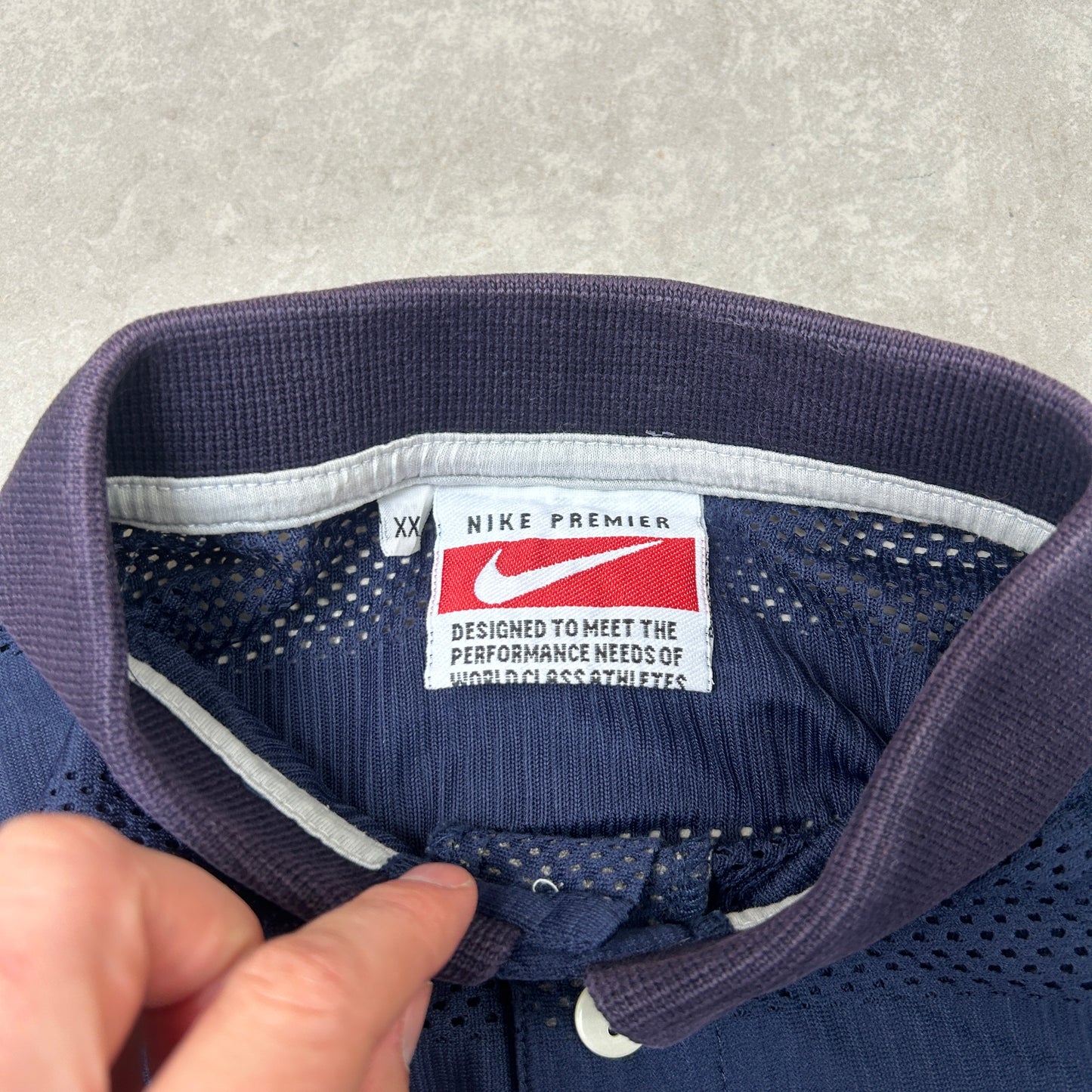 Vintage Nike Mesh Navy Polo Shirt - L
