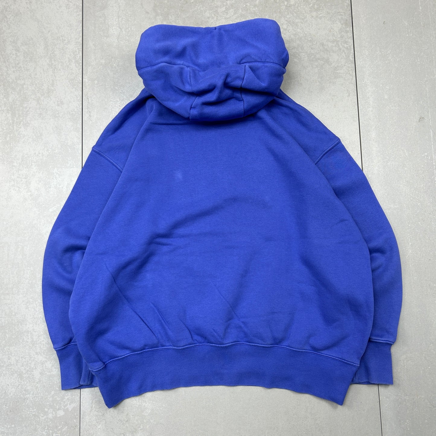 Vintage Nike Blue Centre Swoosh Embroidered Hoodie Sweatshirt - L