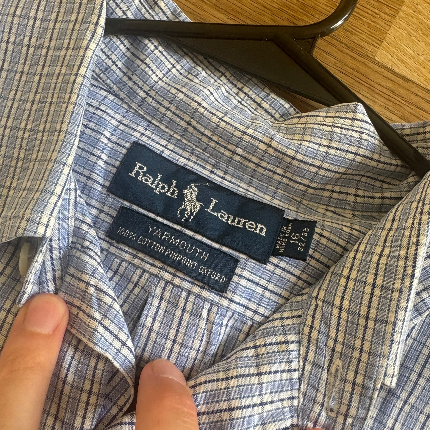 Vintage Ralph Lauren Blue Check Plaid Embroidered Shirt - 2XL