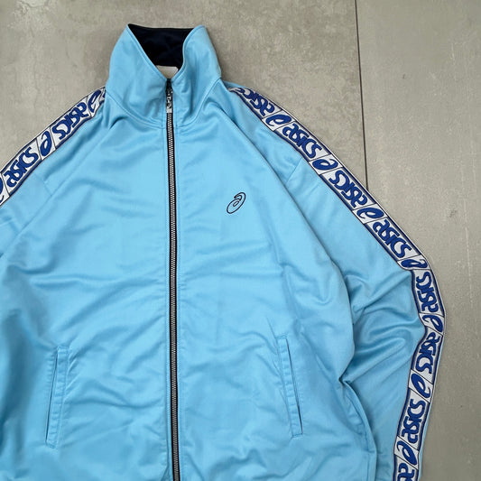 Vintage ASICS Blue Tracksuit Track Shell Windbreaker Jacket - L
