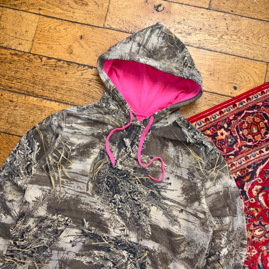 Vintage Realtree Womens Camo Green Hoodie Sweatshirt - L
