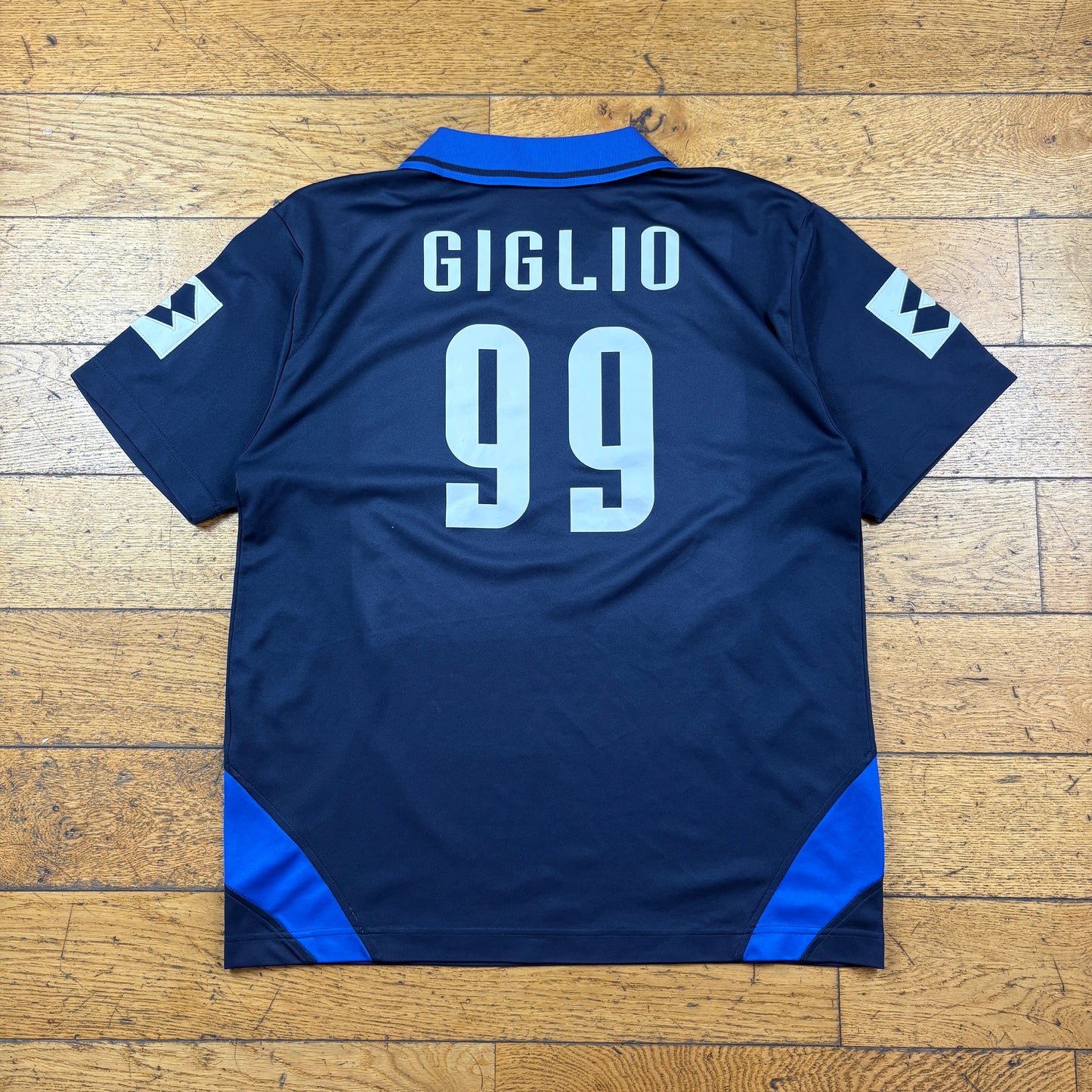 Vintage Lotto Navy Football Polo T-Shirt - L