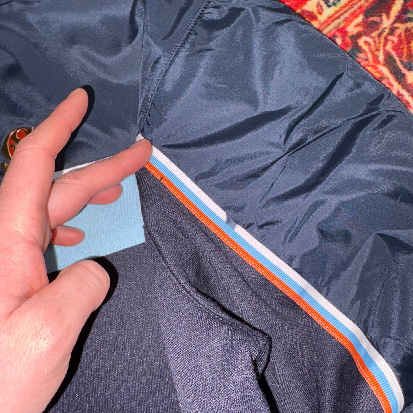 Vintage Quiksilver Navy Surfwear Track Bomber Jacket - L